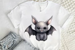 Cute Cartoon Bat Watercolor Sublimation PNG Clipart Product Image 2