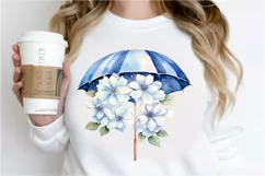 Flower Umbrella Watercolor Sublimation PNG Clipart Product Image 2