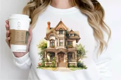 Vintage Houses Sublimation PNG Clipart Product Image 2