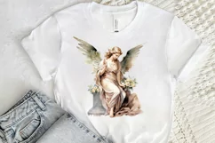 Angel Statue Watercolor Sublimation PNG Clipart Product Image 2