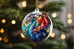 Stained Glass Dragon Sublimation PNG Clipart Product Image 2