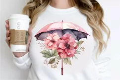 Flower Umbrella Watercolor Sublimation PNG Clipart Product Image 2