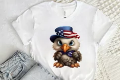 Cute Baby Bald Eagle 4th of July PNG Clipart Product Image 2