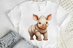 Cute Cartoon Rhino PNG Clipart Product Image 2