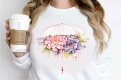 Flower Umbrella Watercolor Sublimation PNG Clipart Product Image 2