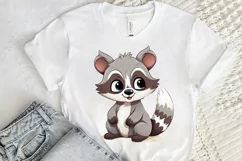Cute Cartoon Raccoon Sublimation PNG Clipart Product Image 2