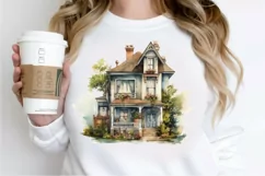 Vintage Houses Sublimation PNG Clipart Product Image 2