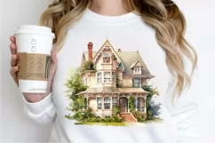 Vintage Houses Sublimation PNG Clipart Product Image 2