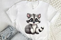 Cute Cartoon Raccoon Sublimation PNG Clipart Product Image 2
