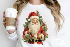 Vintage Santa Sublimation PNG Clipart Product Image 2