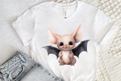 Cute Cartoon Bat Watercolor Sublimation PNG Clipart Product Image 2