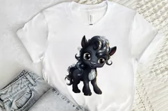 Baby Black Unicorn PNG Clipart Product Image 2