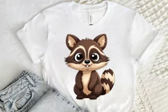 Cute Cartoon Raccoon Sublimation PNG Clipart Product Image 2