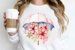 Flower Umbrella Watercolor Sublimation PNG Clipart Product Image 2