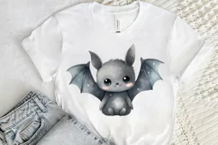 Cute Cartoon Bat Watercolor Sublimation PNG Clipart Product Image 2