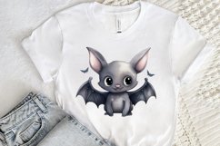 Cute Cartoon Bat Watercolor Sublimation PNG Clipart Product Image 2
