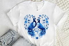 Couple Peacock Heart Sublimation PNG Clipart Product Image 2