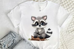 Cute Cartoon Raccoon Sublimation PNG Clipart Product Image 2