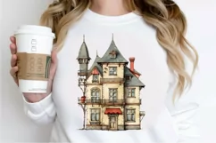 Vintage Houses Sublimation PNG Clipart Product Image 3
