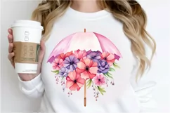 Flower Umbrella Watercolor Sublimation PNG Clipart Product Image 2