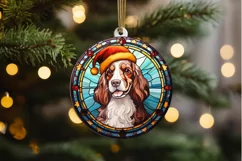 Stained Glass With Christmas Dog And San PNG Clipart Product Image 2