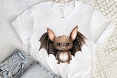 Cute Cartoon Bat Watercolor Sublimation PNG Clipart Product Image 2