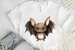 Cute Cartoon Bat Watercolor Sublimation PNG Clipart Product Image 2