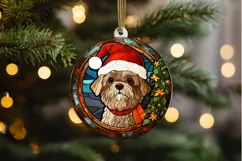 Stained Glass With Christmas Dog And San PNG Clipart Product Image 2