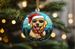 Stained Glass With Christmas Dog And San PNG Clipart Product Image 2