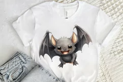 Cute Cartoon Bat Watercolor Sublimation PNG Clipart Product Image 2