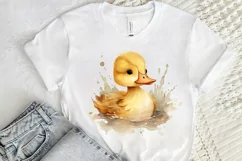 Cute Baby Duck Watercolor PNG Clipart Product Image 2