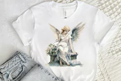Angel Statue Watercolor Sublimation PNG Clipart Product Image 2