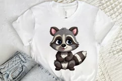 Cute Cartoon Raccoon Sublimation PNG Clipart Product Image 2