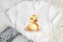 Cute Baby Duck Watercolor PNG Clipart Product Image 2