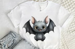 Cute Cartoon Bat Watercolor Sublimation PNG Clipart Product Image 2
