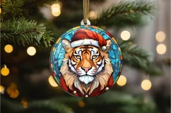 Stained Glass Christmas Cat PNG Clipart Product Image 3