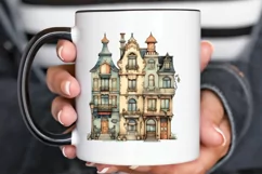 Vintage Houses Sublimation PNG Clipart Product Image 3