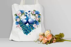 Couple Peacock Heart Sublimation PNG Clipart Product Image 3