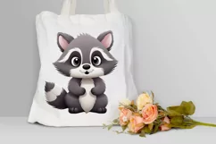 Cute Cartoon Raccoon Sublimation PNG Clipart Product Image 3
