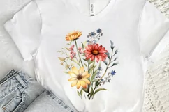 Vintage Wildflowers Watercolor PNG Clipart Product Image 3