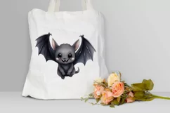 Cute Cartoon Bat Watercolor Sublimation PNG Clipart Product Image 3