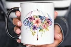 Flower Umbrella Watercolor Sublimation PNG Clipart Product Image 3