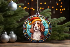 Stained Glass With Christmas Dog And San PNG Clipart Product Image 3