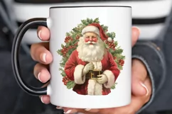 Vintage Santa Sublimation PNG Clipart Product Image 3
