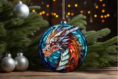 Stained Glass Dragon Sublimation PNG Clipart Product Image 3
