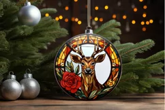 Stained Glass With Christmas Deer Flower PNG Clipart Product Image 3