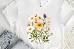 Vintage Wildflowers Watercolor PNG Clipart Product Image 3