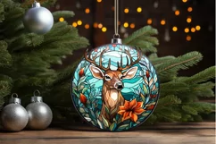 Stained Glass With Christmas Deer Flower PNG Clipart Product Image 3