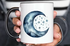 Moon And Stars Watercolor PNG Clipart Product Image 3