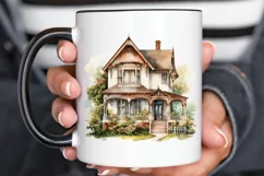 Vintage Houses Sublimation PNG Clipart Product Image 3